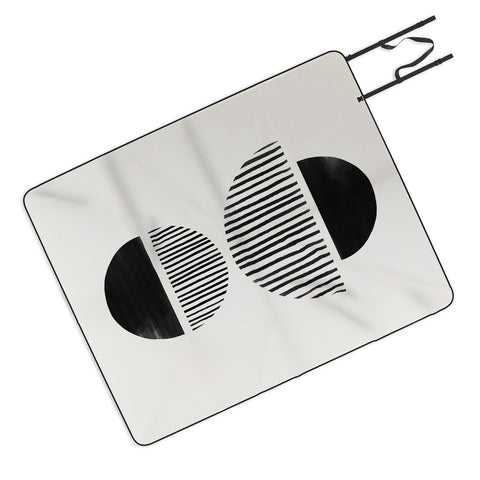 Bohomadic.Studio Balancing Stripes NO1 Black Picnic Blanket