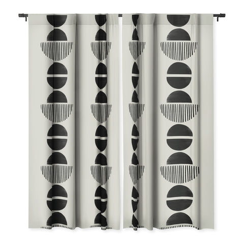 Bohomadic.Studio Balancing Stripes NO2 Black Blackout Window Curtain