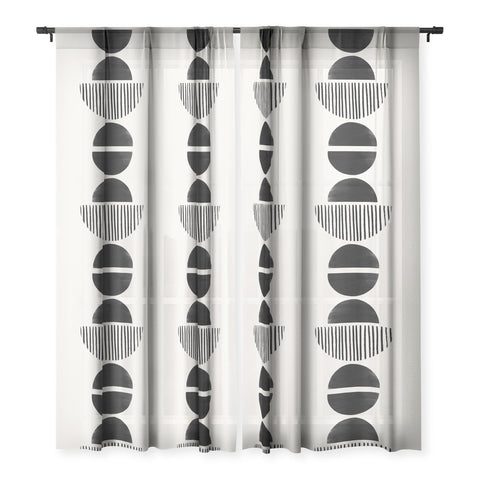 Bohomadic.Studio Balancing Stripes NO2 Black Sheer Window Curtain
