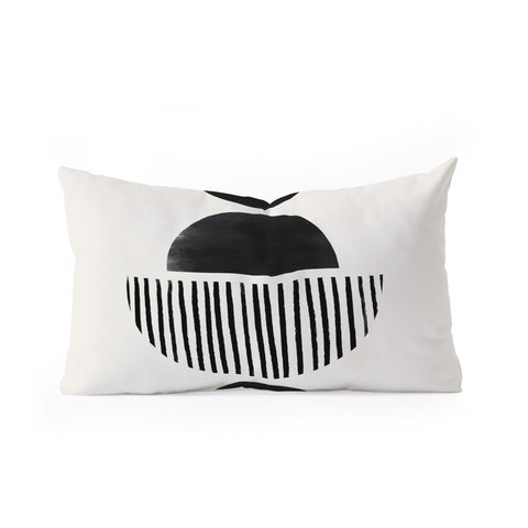 Bohomadic.Studio Balancing Stripes NO2 Black Oblong Throw Pillow