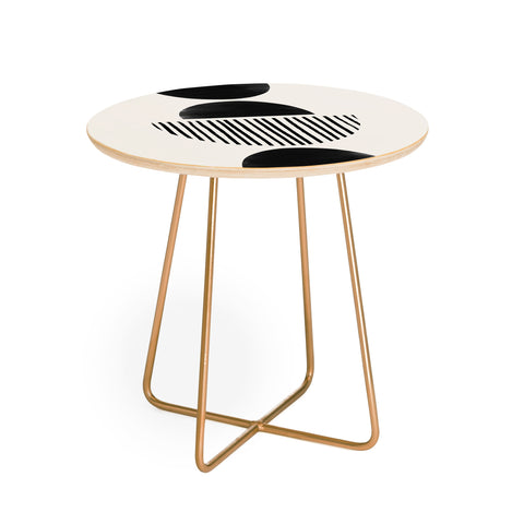 Bohomadic.Studio Balancing Stripes NO2 Black Round Side Table
