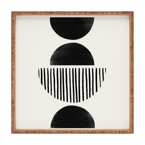 Bohomadic.Studio Balancing Stripes NO2 Black Square Tray