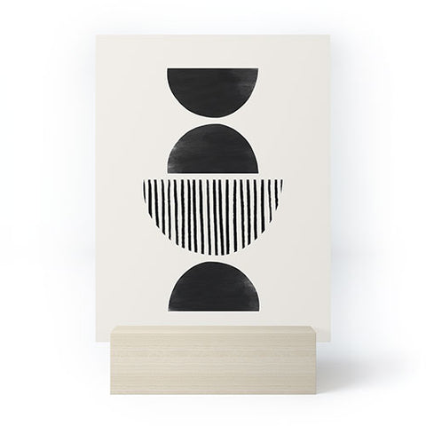 Bohomadic.Studio Balancing Stripes NO2 Black Mini Art Print