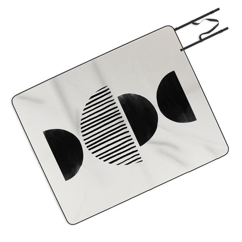 Bohomadic.Studio Balancing Stripes NO2 Black Picnic Blanket