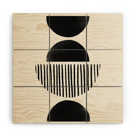 Bohomadic.Studio Balancing Stripes NO2 Black Wood Wall Mural