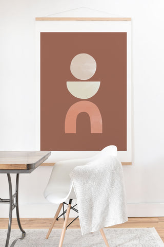 Bohomadic.Studio Boho Geometrics in Terra and Pink Art Print And Hanger