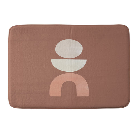 Bohomadic.Studio Boho Geometrics in Terra and Pink Memory Foam Bath Mat