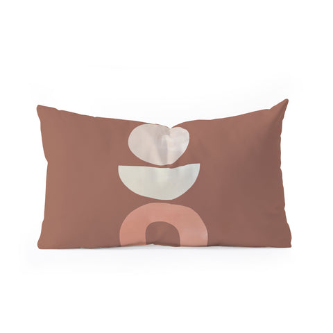 Bohomadic.Studio Boho Geometrics in Terra and Pink Oblong Throw Pillow