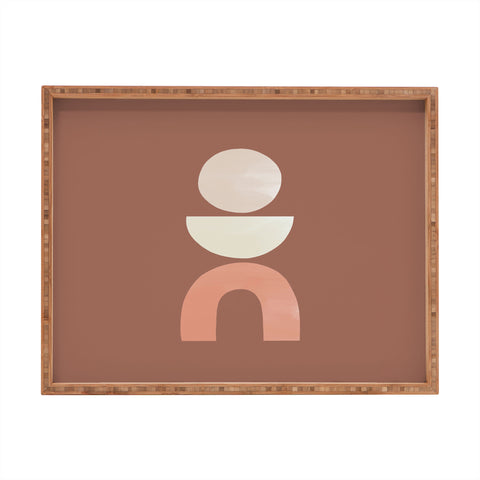 Bohomadic.Studio Boho Geometrics in Terra and Pink Rectangular Tray