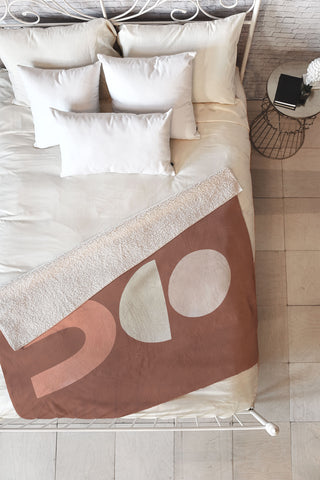 Bohomadic.Studio Boho Geometrics in Terra and Pink Fleece Throw Blanket