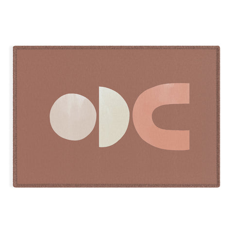 Bohomadic.Studio Boho Geometrics in Terra and Pink Outdoor Rug