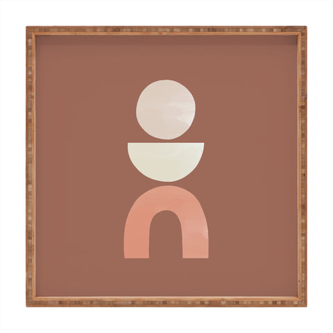 Bohomadic.Studio Boho Geometrics in Terra and Pink Square Tray