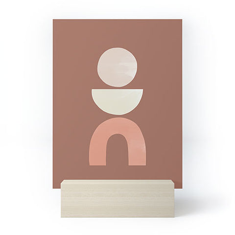 Bohomadic.Studio Boho Geometrics in Terra and Pink Mini Art Print