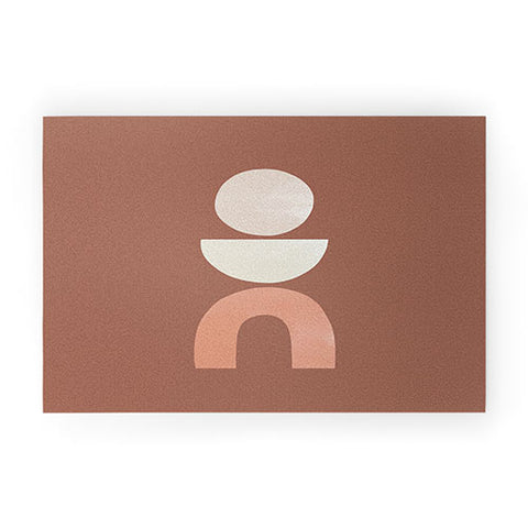 Bohomadic.Studio Boho Geometrics in Terra and Pink Welcome Mat