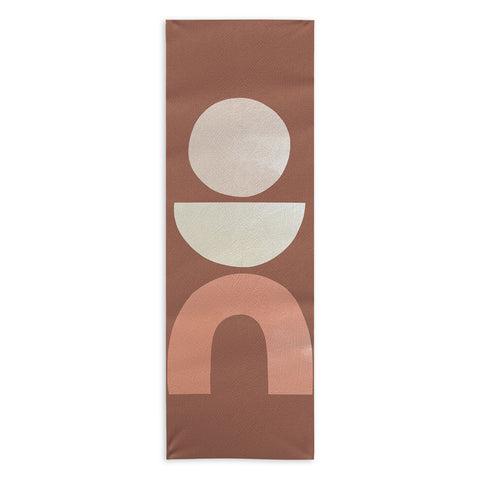 Bohomadic.Studio Boho Geometrics in Terra and Pink Yoga Towel