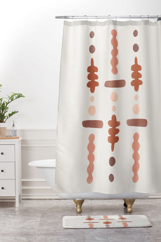 Bohomadic.Studio Botanical Garden Elements 3 Shower Curtain And Mat