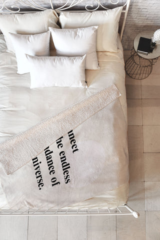 Bohomadic.Studio Connect To The Universe Inspirational Quote Fleece Throw Blanket