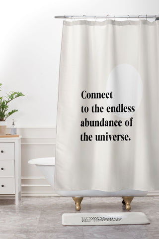 Bohomadic.Studio Connect To The Universe Inspirational Quote Shower Curtain And Mat