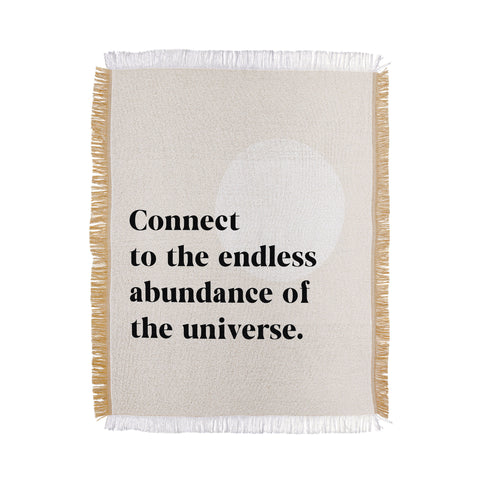 Bohomadic.Studio Connect To The Universe Inspirational Quote Throw Blanket