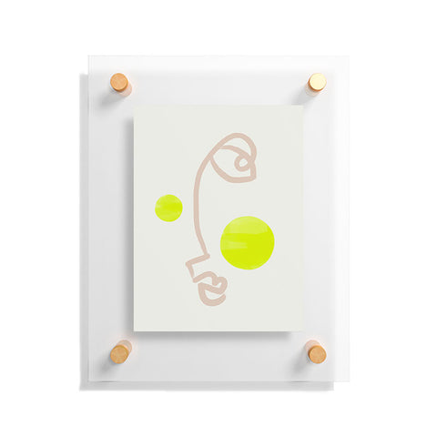 Bohomadic.Studio Faces Neon Blush Floating Acrylic Print