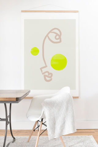 Bohomadic.Studio Faces Neon Blush Art Print And Hanger