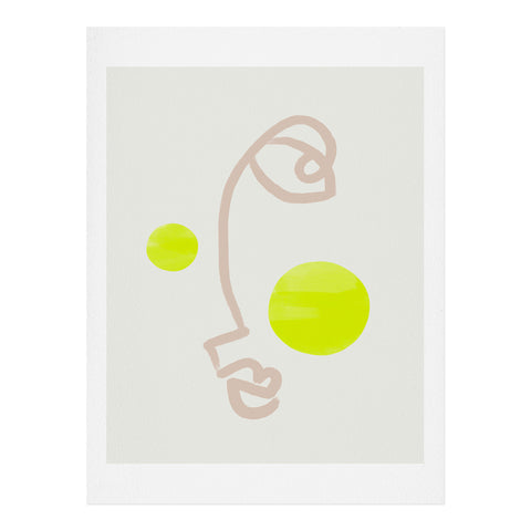 Bohomadic.Studio Faces Neon Blush Art Print