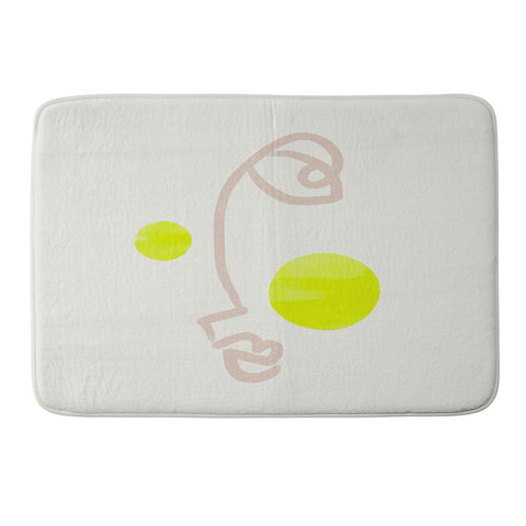 Bohomadic.Studio Faces Neon Blush Memory Foam Bath Mat