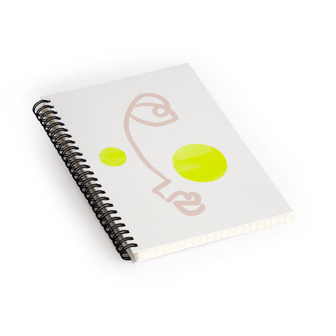 Bohomadic.Studio Faces Neon Blush Spiral Notebook