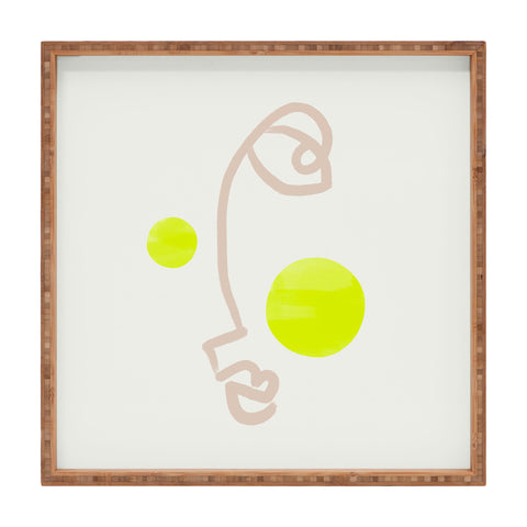 Bohomadic.Studio Faces Neon Blush Square Tray