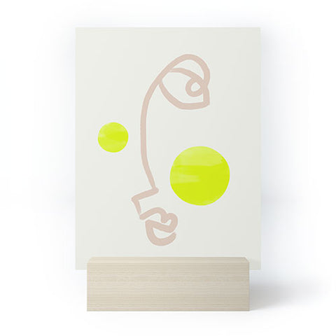 Bohomadic.Studio Faces Neon Blush Mini Art Print