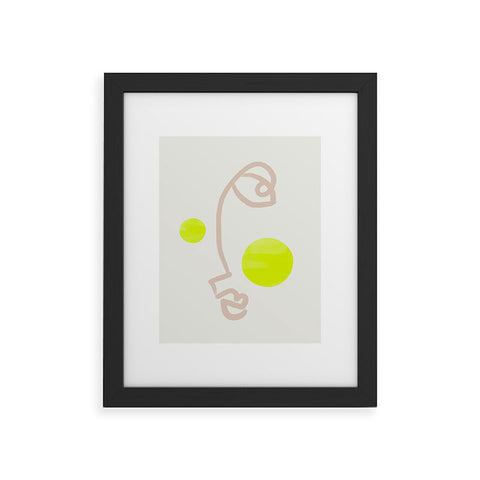 Bohomadic.Studio Faces Neon Blush Framed Art Print
