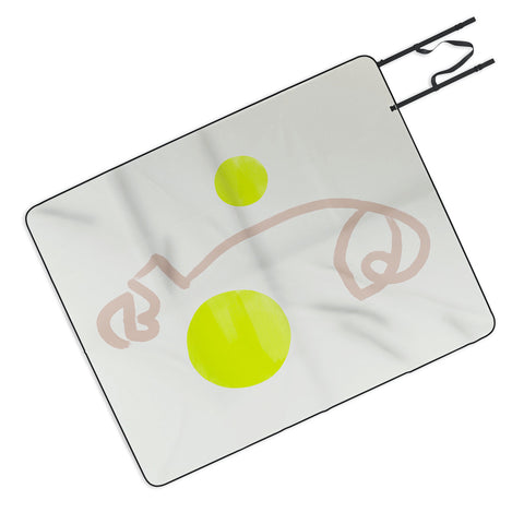 Bohomadic.Studio Faces Neon Blush Picnic Blanket