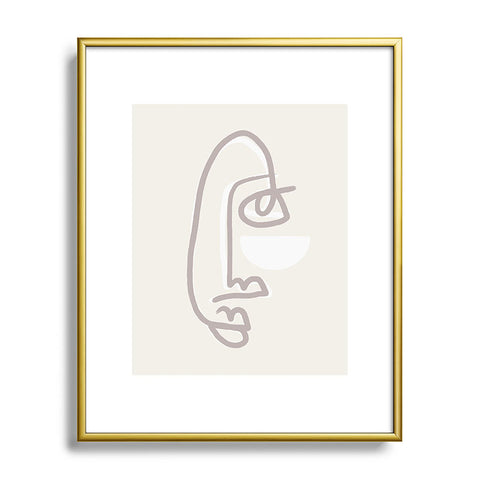 Bohomadic.Studio Female Line Face Metal Framed Art Print