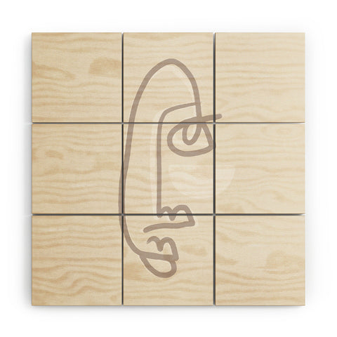 Bohomadic.Studio Female Line Face Wood Wall Mural