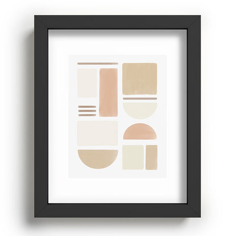 Bohomadic.Studio Geometric Shapes in Creme and Soft Pink Recessed Framing Rectangle