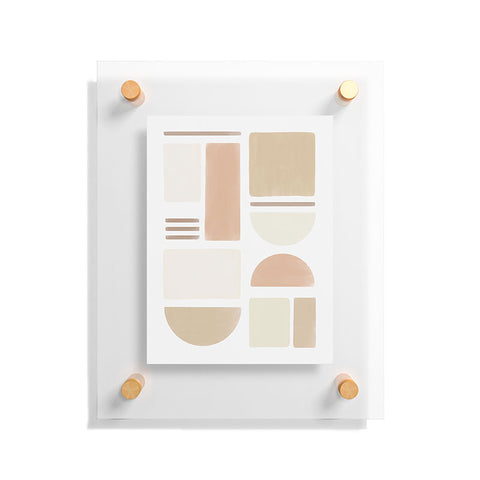 Bohomadic.Studio Geometric Shapes in Creme and Soft Pink Floating Acrylic Print