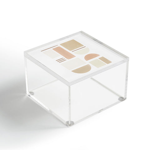 Bohomadic.Studio Geometric Shapes in Creme and Soft Pink Acrylic Box