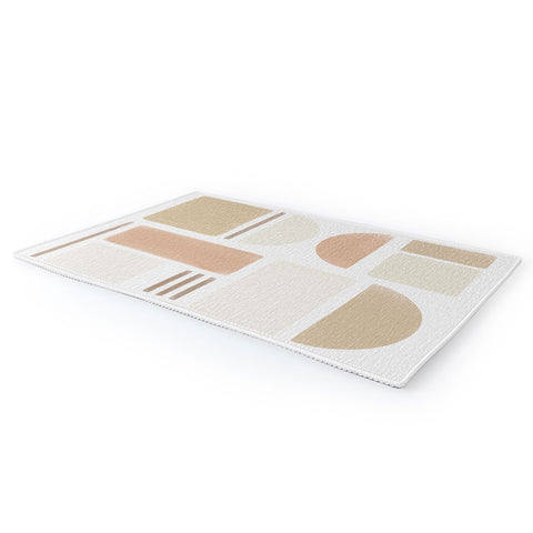 Bohomadic.Studio Geometric Shapes in Creme and Soft Pink Area Rug