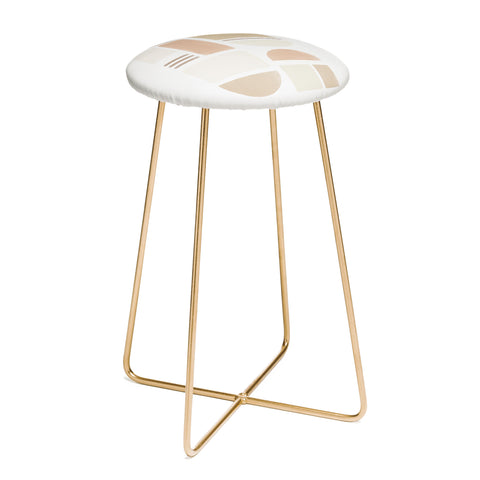 Bohomadic.Studio Geometric Shapes in Creme and Soft Pink Counter Stool