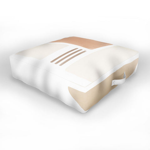 Bohomadic.Studio Geometric Shapes in Creme and Soft Pink Outdoor Floor Cushion