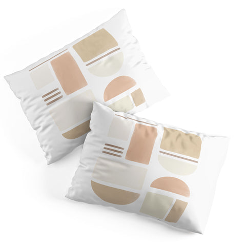Bohomadic.Studio Geometric Shapes in Creme and Soft Pink Pillow Shams