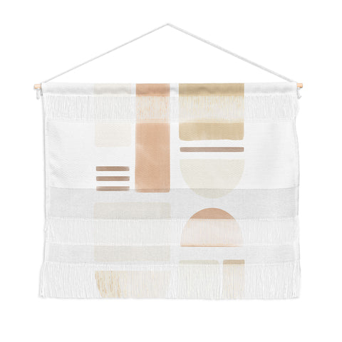 Bohomadic.Studio Geometric Shapes in Creme and Soft Pink Wall Hanging Landscape