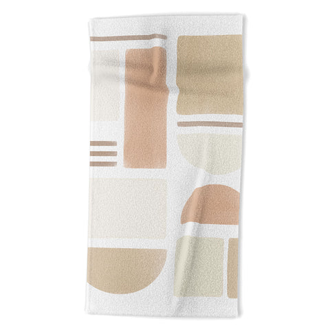 Bohomadic.Studio Geometric Shapes in Creme and Soft Pink Beach Towel