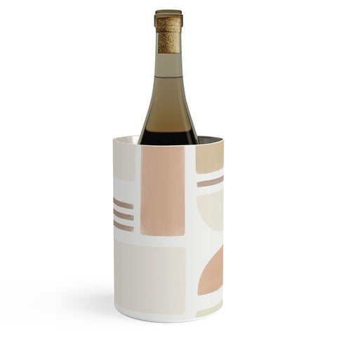 Bohomadic.Studio Geometric Shapes in Creme and Soft Pink Wine Chiller