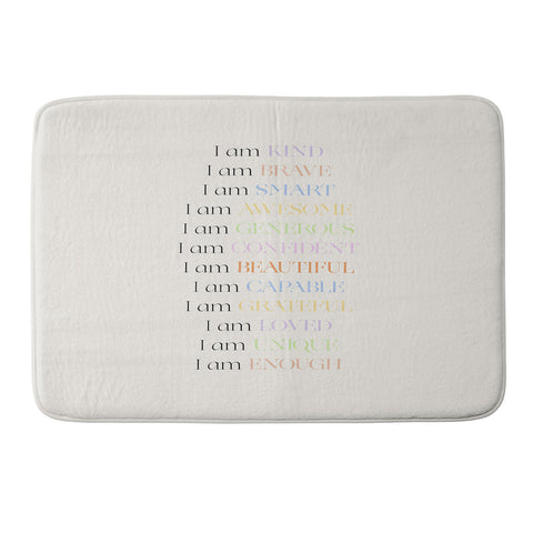 Bohomadic.Studio I Am Kind Smart Loved Daily A Memory Foam Bath Mat