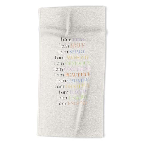 Bohomadic.Studio I Am Kind Smart Loved Daily A Beach Towel