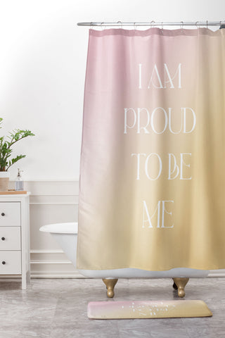 Bohomadic.Studio I Am Proud To Be ME Body Positivity Shower Curtain And Mat