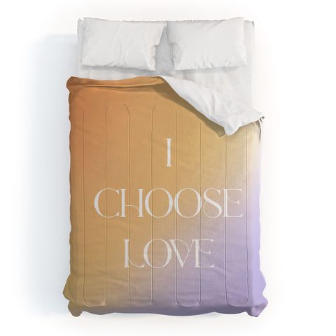 Bohomadic.Studio I Choose Love Motivational Comforter