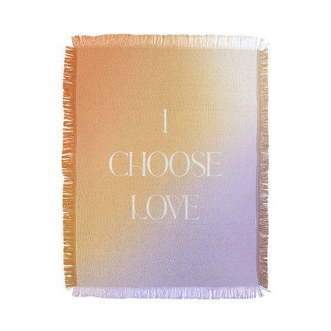 Bohomadic.Studio I Choose Love Motivational Throw Blanket