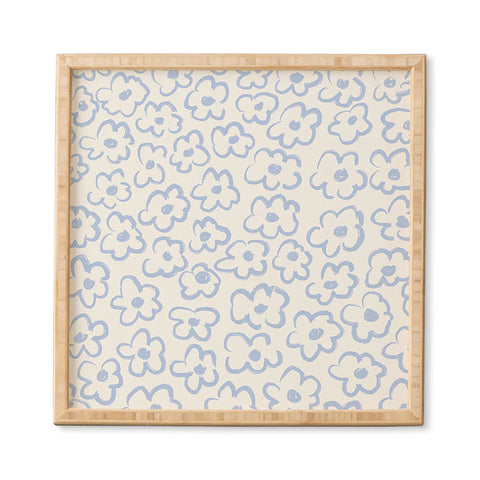 Bohomadic.Studio Light Blue Daisies Pattern Framed Wall Art